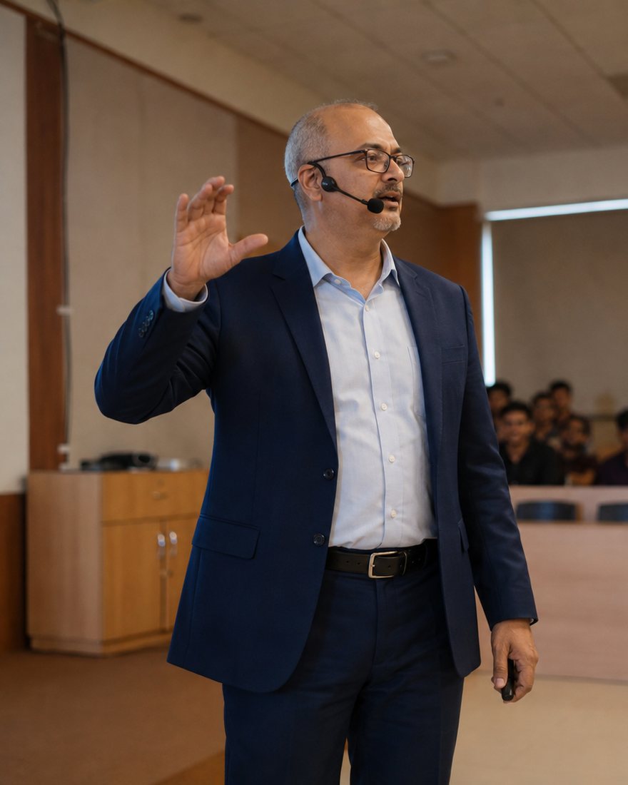 Dr. Vivek S. facilitating a leadership training session
